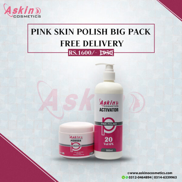 Askino Pink Skin Polish 200gm Powder 500ml Activator / Free Delivery